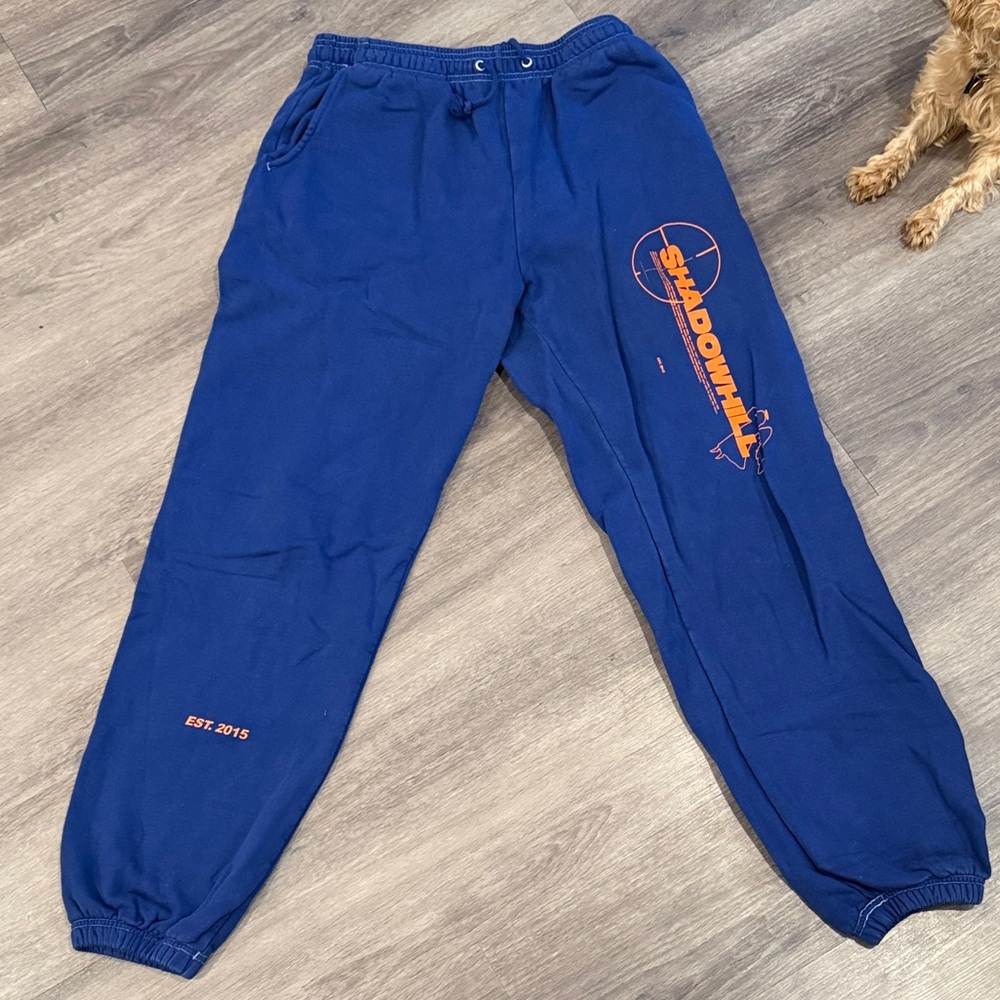 Shadow Hill Blue Sweatpants with Orange Logo